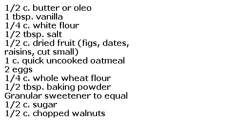 diabetic oatmeal fruit drop cookies