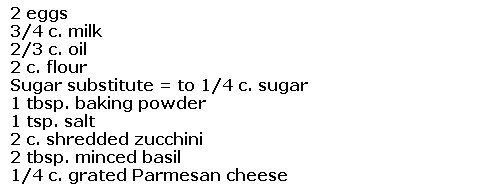 diabetic zucchini basil muffins